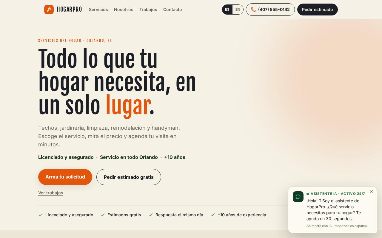 HogarPro · Servicios del hogar